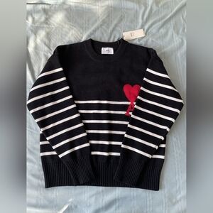 Ami Paris red heart crew-neck sweater
